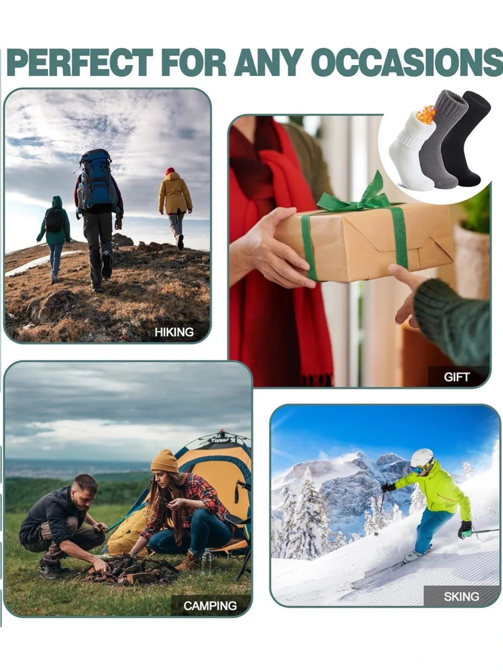 Thermal Winter Socks Extra Thick Insulated Heated Ski Crew Boot Unisex